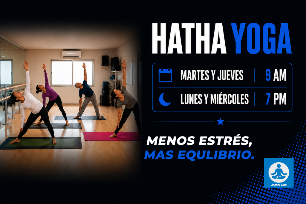 Clase de Hatha Yoga en Lindavista para mejorar flexibilidad equilibrio movilidad y bienestar físico en Body Zen Fitness