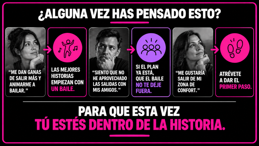 Personas que quieren animarse a bailar, disfrutar más sus planes y salir de su zona de confort. RITMO, curso de baile social con clases de salsa, cumbia y bachata en Lindavista.