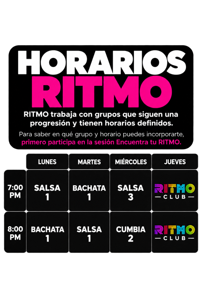 Horarios RITMO | Clases de Salsa en Lindavista